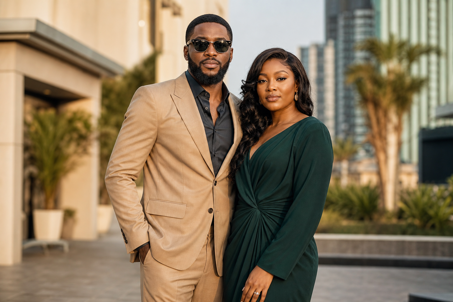 Stylish couple connecting in Nigeria